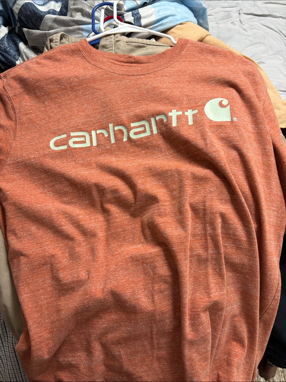 Carhartt Men's Heathered Rust Short-Sleeve Logo Tee